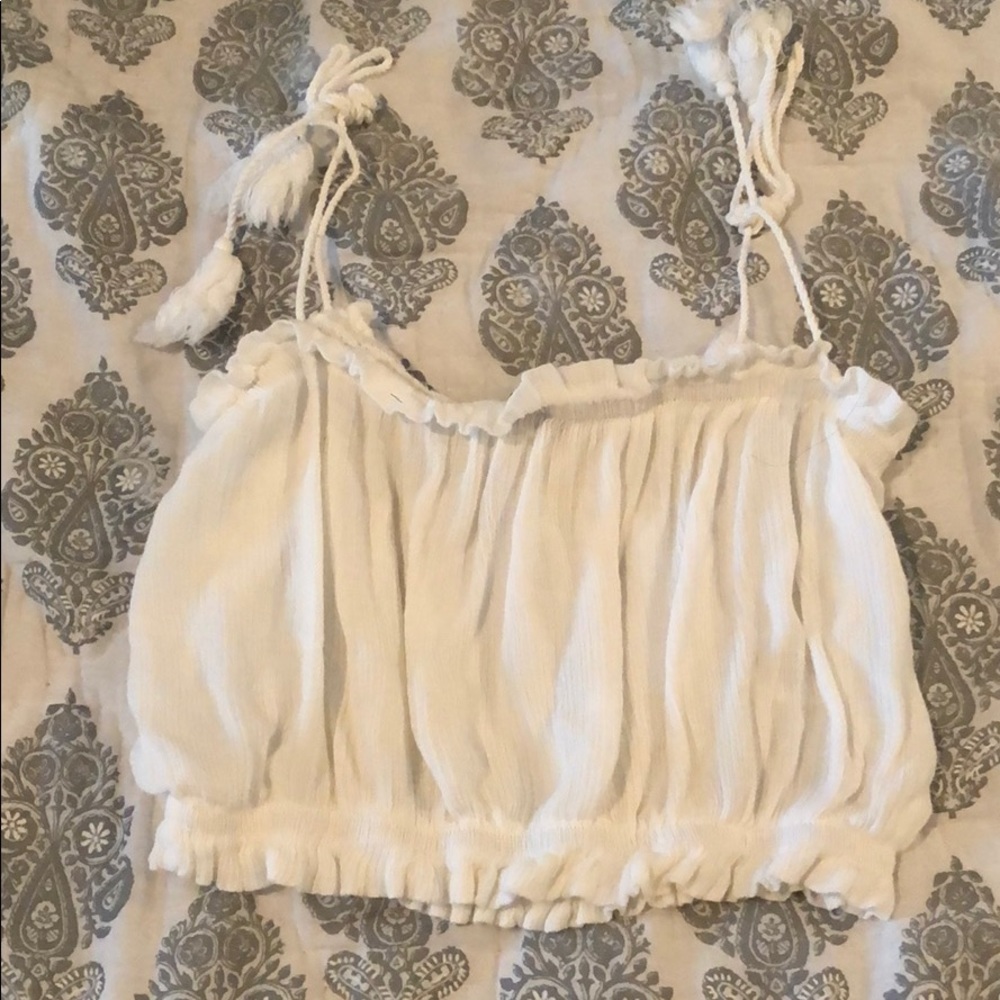 Cute boho tube top with tassel sleeves